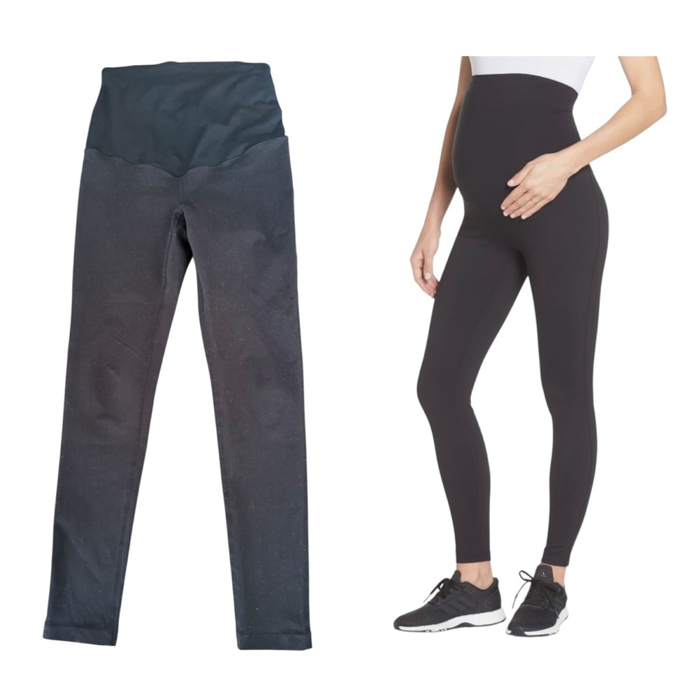 Zella Maternity Mamasana Live In Maternity Ankle Leggings Size XS Black